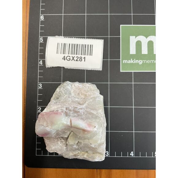 Pink White Layered Art Glass Cullet Glowing Manganese Slag Glass #4GX281 - Picture 8 of 8